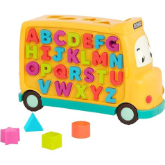 B. rotaļlietas - AlphaBus - Izglītojošs skolas autobuss - rotaļu skolas autobuss ar 26 burtiem un 4 formām - magnētiskā tāfele un vieta glabāšanai - alfabēta formu šķirošanas spēle - 3 gadi +