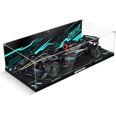 Akrila vitrīna Lego 42171 Technic Mercedes-AMG F1 W14, biezāka akrila vitrīna ar caurspīdīgu fonu, putekļu necaurlaidīga vitrīna, saderīga ar Lego 42171 (tikai kaste, bez modeļiem)