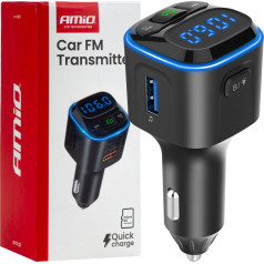 Automobiļu fm raidītājs microsd 1×usb-a 2×usb-c 12v 24v -04651