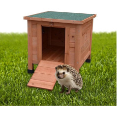 Melko ežu māja ziemcietīga ar pamatni un laikapstākļiem izturīgu jumtu Māja ežiem ar nolokāmu vāku 50 x 45 x 43 cm Brūns/zaļš ežu māja Ziemas guļammājiņa ežu alai