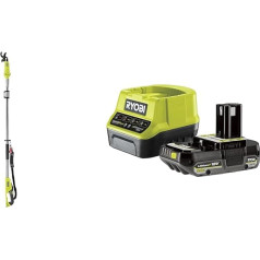 RYOBI 18V ONE+ bezvadu teleskopisko zaru griezēju komplekts RY18PLA-0 + RYOBI 18V akumulatora starta komplekts RC18120-120C