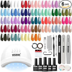 Vishine Semi Permanent Gel Polish 12 krāsas Nude Grey Nail Polish Gel Polish Gel Polish Soak Off LED / UV Manikīra nagu mākslas laka C001