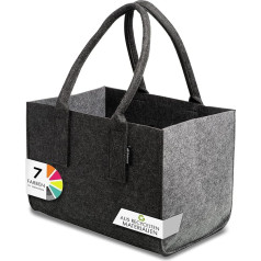 Tebewo Filca iepirkumu maisiņš, liels iepirkumu maisiņš ar rokturi, iepirkumu grozs, salokāms malkas maisiņš malkas uzglabāšanai, universāls iepirkumu maisiņš arī rotaļlietu glabāšanai, krāsa: pelēka.