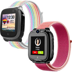 Kuaguozhe Pack of 2 bērnu aproces saderīgs ar Xplora X5 / XGO 2 / XGO 3 aproce, Xplora Kids Smartwatch Soft Sport Nylon rezerves joslas Xplora X5 Play / XGO2 / XGO3, meitenes zēni dāvana
