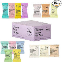 Dig / Get Raw - Ultimate Snack Mix Box - visi produkti vienā kastē! - Veselīgas uzkodas, vegāniskas, bez glutēna un bez rafinēta cukura, ideāla biroja uzkoda ikvienam - 15 gabaliņi, 623 g