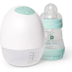 MAM Move pārnēsājamais krūts sūknis, brīvi lietojams krūts sūknis, ar 3 režīmiem un klusu krūts sūkni, pārnēsājamais krūts sūknis ar mīkstām silikona piltuvēm, jaundzimušo piederumi