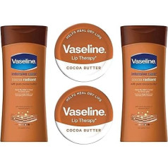 Kakao Radiant ķermeņa losjons un kakao sviesta lūpu balzama komplekts 2 x 200 ml intensīvās kopšanas losjons un 2 x 20 g lūpu terapija nomierina sausas lūpas