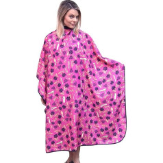 King Midas profesionāls friziera apmetnis - matu griešanas apmetnis ar aizdari - izturīgs vīriešu un sieviešu apmetnis frizētavai, rozā/melns/zelts