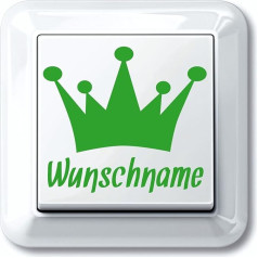 CrazyShirt Gaismas slēdža uzlīmes kronis ar vārda izvēli Grass Green