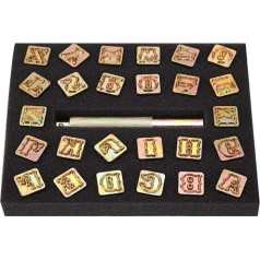 13 mm metāla zīmoga perforators, 13 mm metāla zīmoga perforators, Vintage dizaina alfabēts 26 burti Die rīks amatniecības darbiem DIY rokdarbu veikšanai