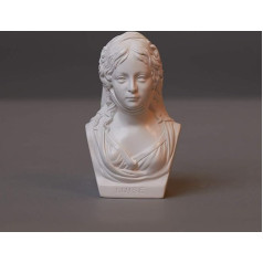 Karalienes Luīzes skulptūra no augstas kvalitātes zellāna, roku darbs, ražota Vācijā, krūšutēls baltā krāsā, 12 cm