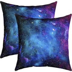 Galaktikas zvaigžņotas debesis spilvens pārvalks dīvānam dīvāna gulta 40 x 40 cm komplekts 2 mikrošķiedras auto krēsls dārza dekoratīvs spilvens ar rāvējslēdzēju dīvānam guļamistaba dzīvojamā istaba spilvena pārvalks violeti zils