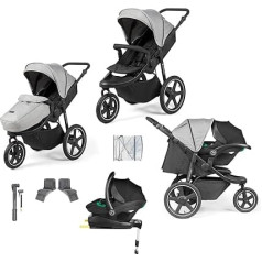 Ickle Bubba Venus Max Jogger I-izmēra bērnu ratiņi ar Isofix bāzi (Stratus)