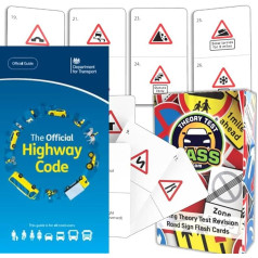 Teorijas tests Pass 2021 Autobahn noteikumu grāmata un 128 Flashcards braukšanas teorijas testa pārskatīšanai