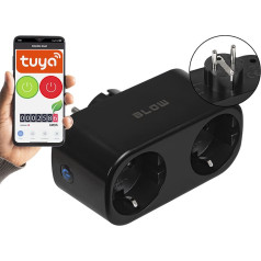 72-078# viedā wifi vadāmā dubultā kontaktligzda tuya melna