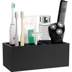 Luxspire Smilts sveķu zobu birstes turētājs ar 3 slotiem, higiēnisks organizators zobu pastai / zobu birstēm / skuvekļiem, roku darbs, vannas istabas organizators