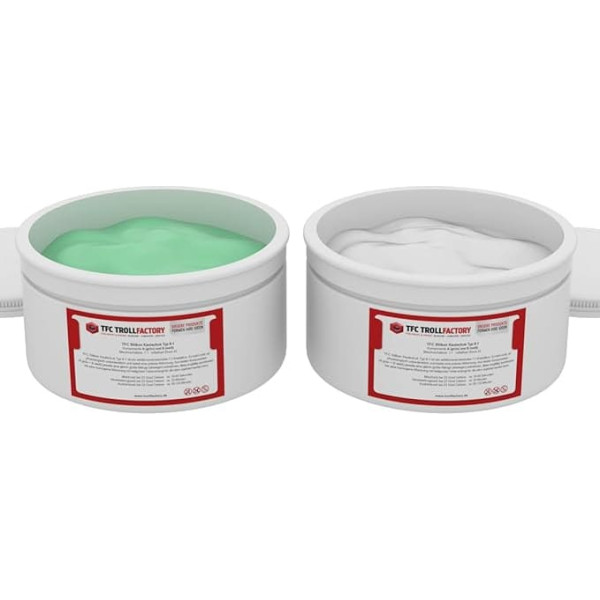 TFC Silikona gumija 8-1 tipa mīcāmā silikona mīcāmā vidēji cietā Šora 43 1:1 | 1 kg (2 x 500 g)