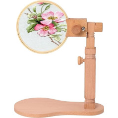 Izšūšanas statīvs, buka koka izšūšanas statīva turētājs, rotējošs izšūšanas riņķa statīvs, krustdūrienu statīvs, izšūšanas riņķa statīvs, izšūšanas rāmja statīvs DIY amatniecībai, izšūšanai, šūšanai, bez rokām