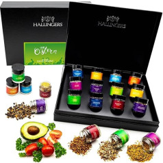 Hallingers Frohe Ostergeschenke für Osterkorb zu Ostern, 12 GewürzOstergeschenk Ostergeschenk Ostergeschenk Handmade in Glasses (Set) - Mātes dienas dāvana un dāvanu idejas Tēva dienai | Apsveikumi dzimšanas dienā