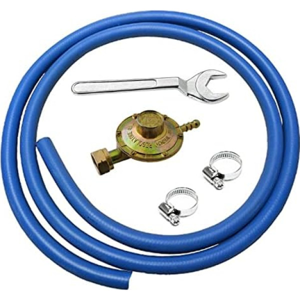 OPIROS Promo Box horizontālais fiksētais kalibrēšanas regulators + šļūtene 1,5 m + kabeļa kaklasaite + atslēga gāzei cepeškrāsnij, grilam, grila grilam