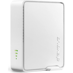 devolo WiFi 6 Repeater 5400, WLAN retranslators, līdz 5400 Mbit/s, Mesh WLAN pastiprinātājs, piekļuves punkts, WiFi Extender, 2x Gigabit LAN savienojums, balts
