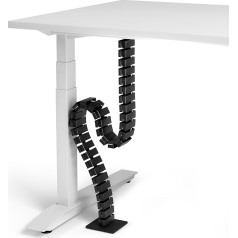 VALU Kabeļu ceļvedis rakstāmgalda galdiem līdz 125 cm - stabils un elastīgs ar magnētisko ķēdes posmu - kabeļu vads regulējama augstuma un fiksētiem rakstāmgalda galdiem - tērauda pamatne un neslīdošs gumijas paliktnis