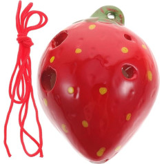 PartyKindom Zemeņu okarīna Keramikas okarīna flauta zēnam meitene Prakse vēja instruments Adorable Ocarina Craft Dekoratīvā okarīna Ocarina