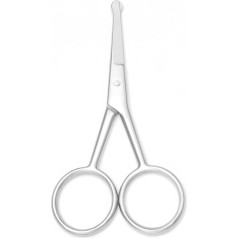 Yutoner Premium Manikīra šķēres ar noapaļotiem galiem Daudzfunkcionālas nerūsējošā tērauda kutikulas pedikīra šķēres nagu, uzacu, skropstu, sausas ādas, deguna matiņu, deguna matu kopšanai (sudraba 4 collas)