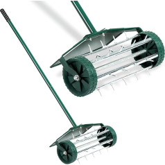 DORTALA Manuālais zāliena aerators, aerators ar neslīdošu rokturi un zaru zariem, viegli samontējams, zāles aerators zālienam, pagalmam, dārzam (ar dubļu aizsargu)
