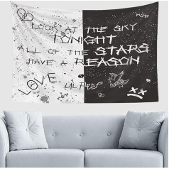 Vdumhid Lil Peep Gobelēns Mīlestība Rapper Gobelēns Sienas piekaramais Istabas māksla Home Decor Dāvanu guļamistaba Dekorēšana Dzīvojamā istaba Durvis 60 x 40 collu
