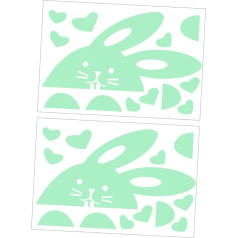 HIAKDOFT 2 komplekts spīdošās sienas uzlīmes trušu karikatūra nakts gaismas uzlīmes guļamistabai dzīvojamā istaba bērnistabas apdare smieklīgi fluorescējošo slēdžu uzlīmes