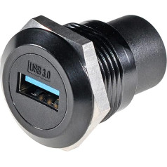 5 USB 3.0 savienotājs ar savienotāju, paneļa ligzda, ūdensizturīga kontaktdakša, starpsiena, caurplūdes, apaļš kabelis, no sievietes uz sievieti, pagarinājums