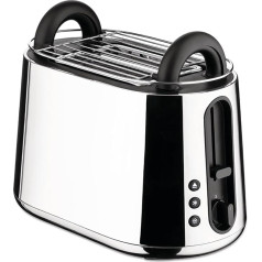 Alessi Toru NE03 B - Dizaina elektriskais tosteris, 18-10 nerūsējošais tērauds un termoplastiskā sveķi, Eiropas kontaktdakša, 925 W, melns