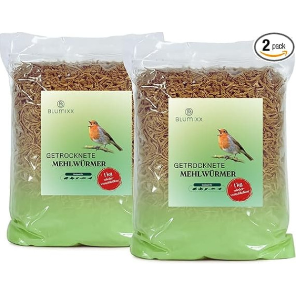 Žāvēti miltu tārpi rāpuļiem, 2 kg – augstākās kvalitātes, uzturvielām bagāta barība, ideāli piemērota dažādiem abiniekiem, bruņurupuču barība, zivju barība dīķiem un akvārijiem, atkārtoti aizdarāms maisiņš