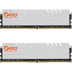 DATO 32GB RAM (16GBx2), DDR4 3200MHz ar radiatoru, PC4-25600 CL16 1.35V 288-Pin Non-ECC UDIMM, galddatora atmiņas modulis spēlēm, Extreme White