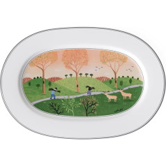 Villeroy & Boch Design Naif Servēšanas šķīvis, 34 cm, Premium porcelāns, balts/krāsains