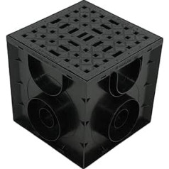 Megaa veikala pagalma notekcaurules ar sifonu A15 1,5 tonnas drenāžas teknes pagalma izlietne 250 x 250 x 250 mm (plastmasas)