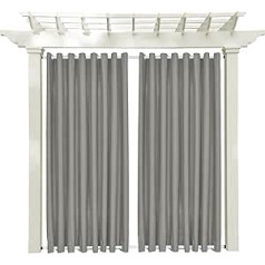 Macochico īpaši ilgi āra vēja necaurlaidīgi aizkaru paneļi Ūdens izturīgi privātuma siltuma izolācija Patio Garden Gazebo Porch Cabana Grey 84W x 108L (1 panelis)