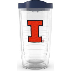 Tervis Illinois Fighting Illini – galvenais logotips Ražots ASV Dubultās sienas izolēta ceļojuma krūze saglabā dzērienus aukstus un karstus 16 oz Classic