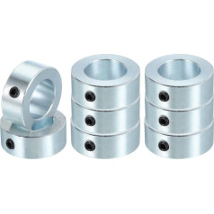 PATIKIL 22 mm diametra vārpstas apkakle 36 mm OD 14 mm biezumā, 8 gab. stiprinājuma gredzenu skrūvju komplekts Cinkots oglekļa tērauds ar M6 bultskrūvi automobiļu robotikas mašīnbūvei, sudraba krāsā