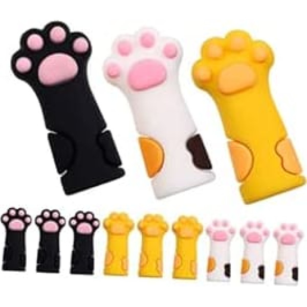 Gatuida Pack of 12 Silicone Scissors Tips Protection Cat Paw Design Non-Slip Cuticle Scissors Covers for Manicure Salon and Home Use Durable and Lightweight Portable