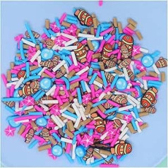 50g okeāna sērijas zivis jūras zvaigzne polimēra māla diski Smidzinātāji slīpējuma šejerim Kartiņas pildvielas DIY amatniecības plastmasas Klei dubļu daļiņas Y425 (Jaukts1)