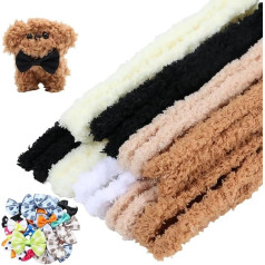 SUNNYCLUE Pack of 10 39 collu biezu cauruļu tīrītāji Chenille stublāji plīša šķiedras kažokādas cauruļu tīrītājs ar degunu acīm 30 gabali loki amatniecības leļļu dzīvniekiem DIY projektiem Creative Home Decoration