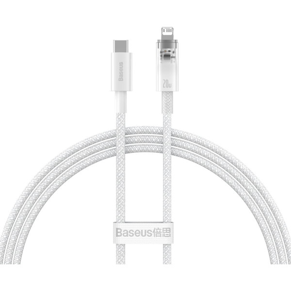 Pīts kabelis iPhone Explorer Series USB-C - Lightning 20W 1m balts