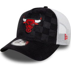 New Era Tonal Check Trucker regulējama cepure Chicago Bulls melna balta Izmērs: viens izmērs