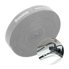 Velcro lentes auklas kabeļa organizators 3m - pelēks