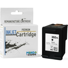 HP302XL melnas melnas Premium kvalitātes atjaunotas tintes kasetnes, kas saderīgas ar HP 3830,3832,4650,1110,2130,3630,4520 F6U68AE