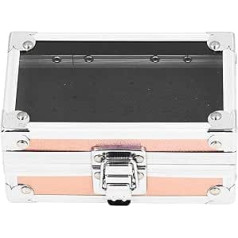 Nagelbohrer-Halter, Nagelbohrer-Organizer, Aufbewahrungsbox aus Aluminiumlegierung mit transparentem Klappdeckel und sicherem Verschluss-Design, Ständer mit mehreren Löchern für (Strahlendes Gold)