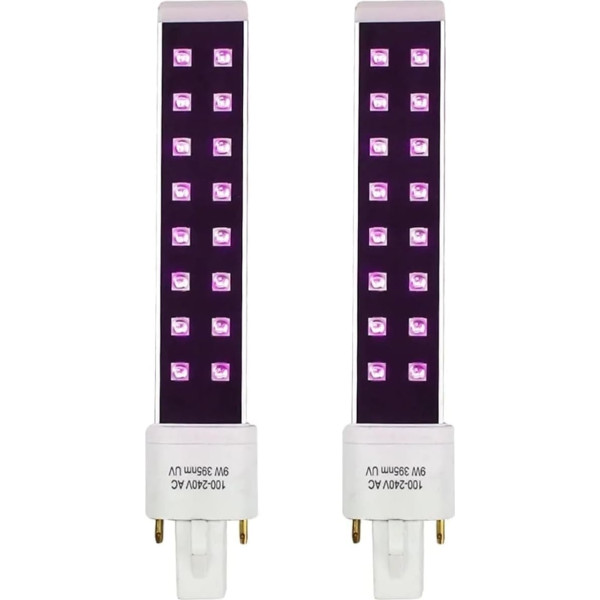DMETE Ersatz-UV-LED-Lampe, 9 W, Nagelkunst-Trockner, Phototherapie-Gel-Härtungslichtmaschine, Quelle 365 + 405 nm Schnell trocknend(16LED 2gab)