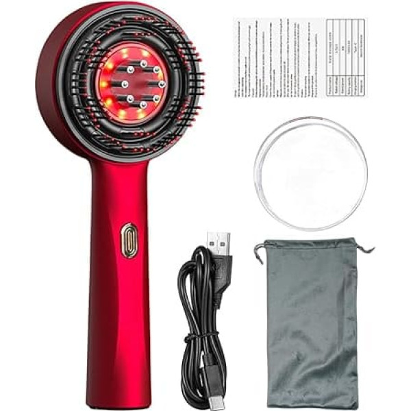 Kopfhaut-Massagebürste, 3-in-1-Elektro-Kopfhautmassagegerät, i p x 7 wasserdicht, Rotlicht-Kopfhautmassagegerät, kabelloser und tragbarer Haaröl-Applikator, Haarmassagegeräte zur Stimulierung